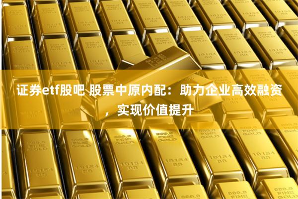 证券etf股吧 股票中原内配：助力企业高效融资，实现价值提升